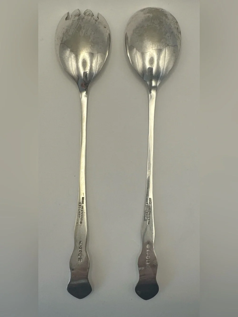 Sheffield Silver Plated Serving Salad Hostess Set Spoon & Fork MCM 9